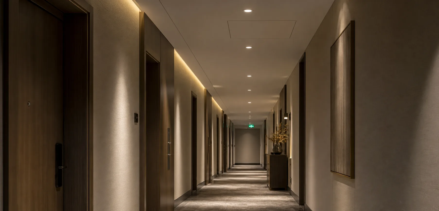 Hotel corridor lighting product path