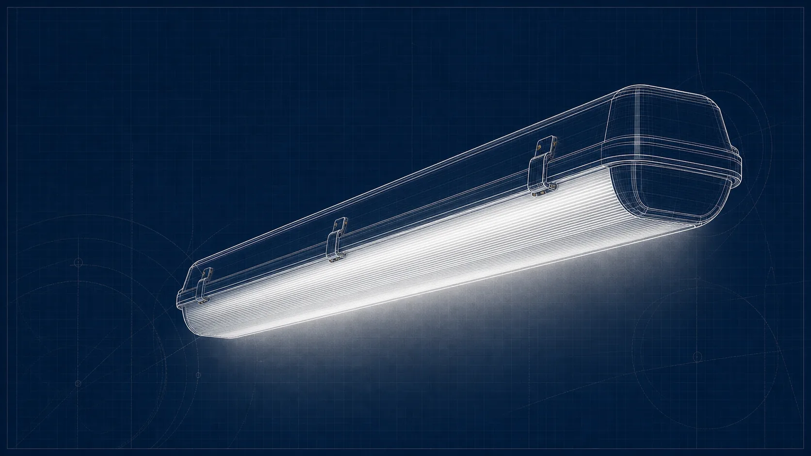 Aegis IP65 vapour-proof LED batten technical visual