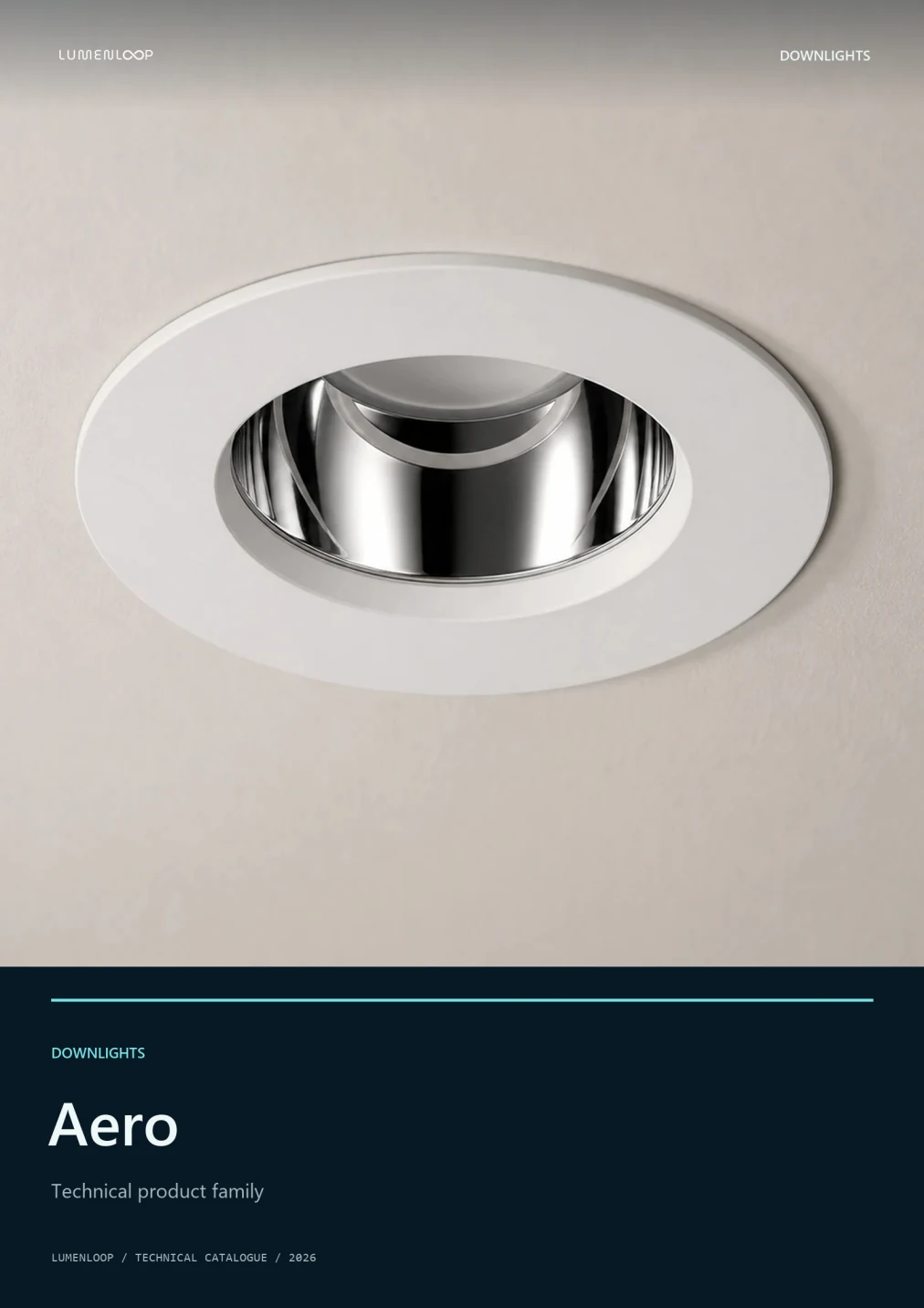 Downlights section preview from the Lumenloop 2026 catalogue