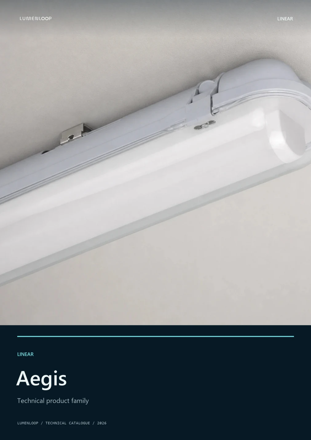 Linear lighting section preview from the Lumenloop 2026 catalogue