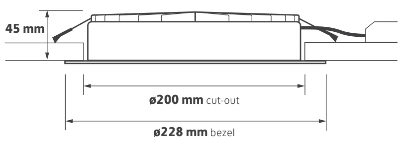 Lumi technical line drawing on a white background