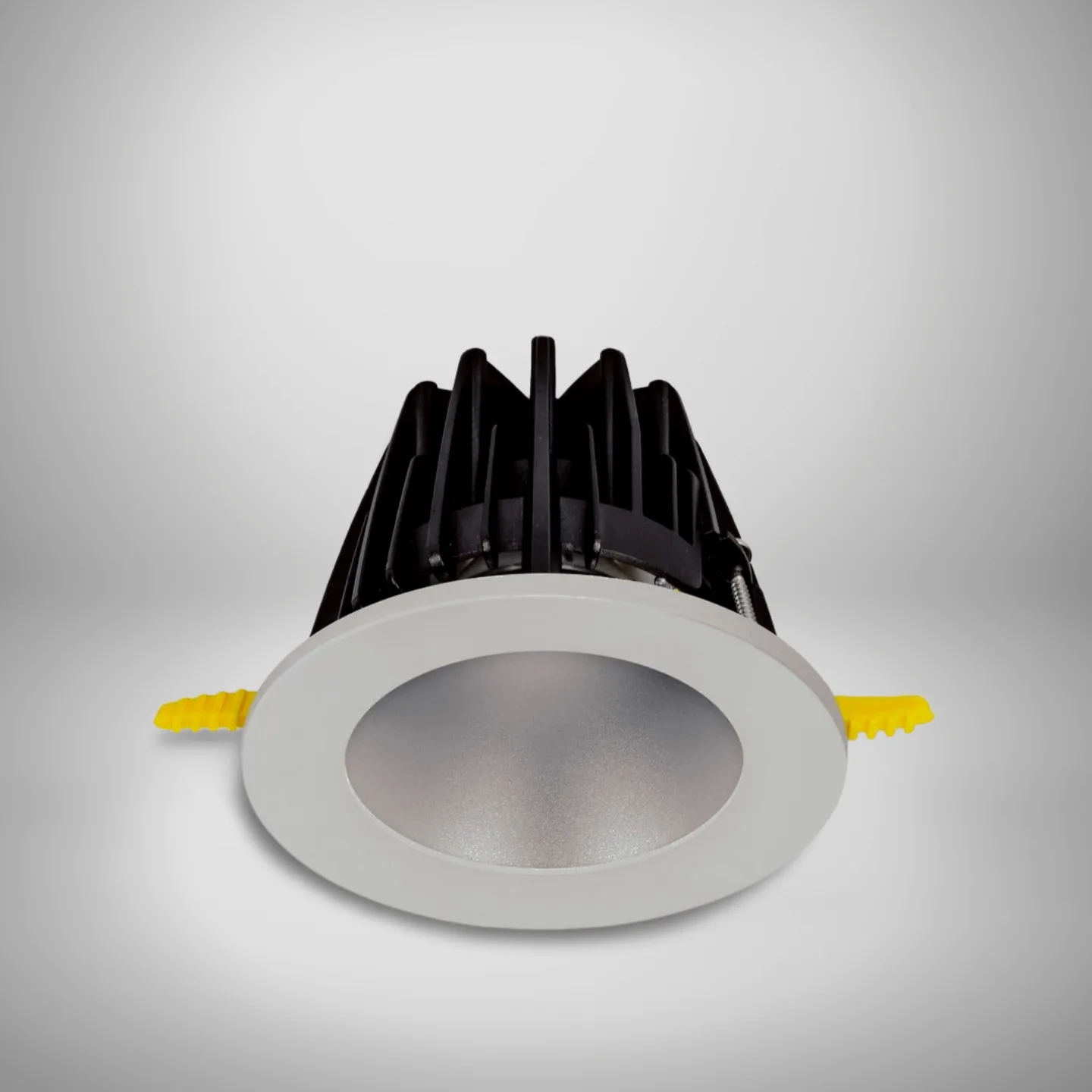 Clarity recessed commercial downlight body, bezel and heat sink reference