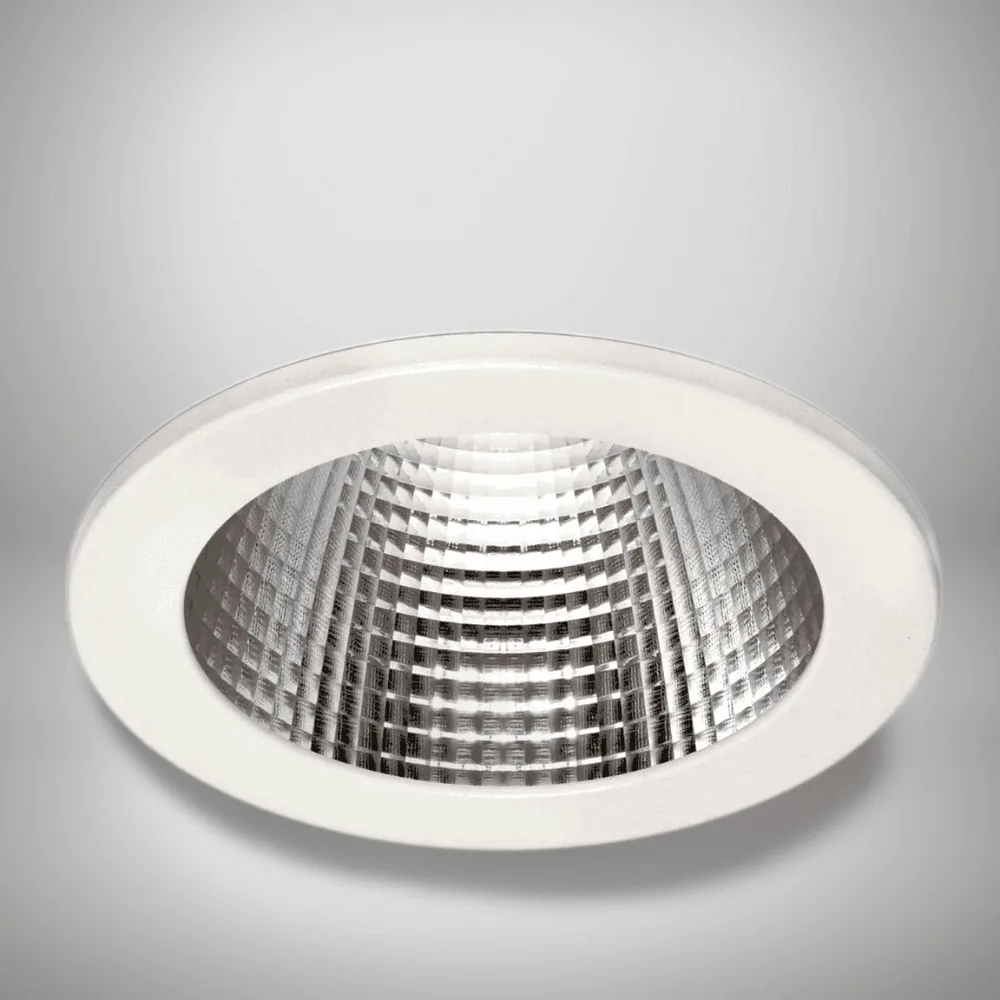 Dynamic LED downlight multifaceted reflector detail