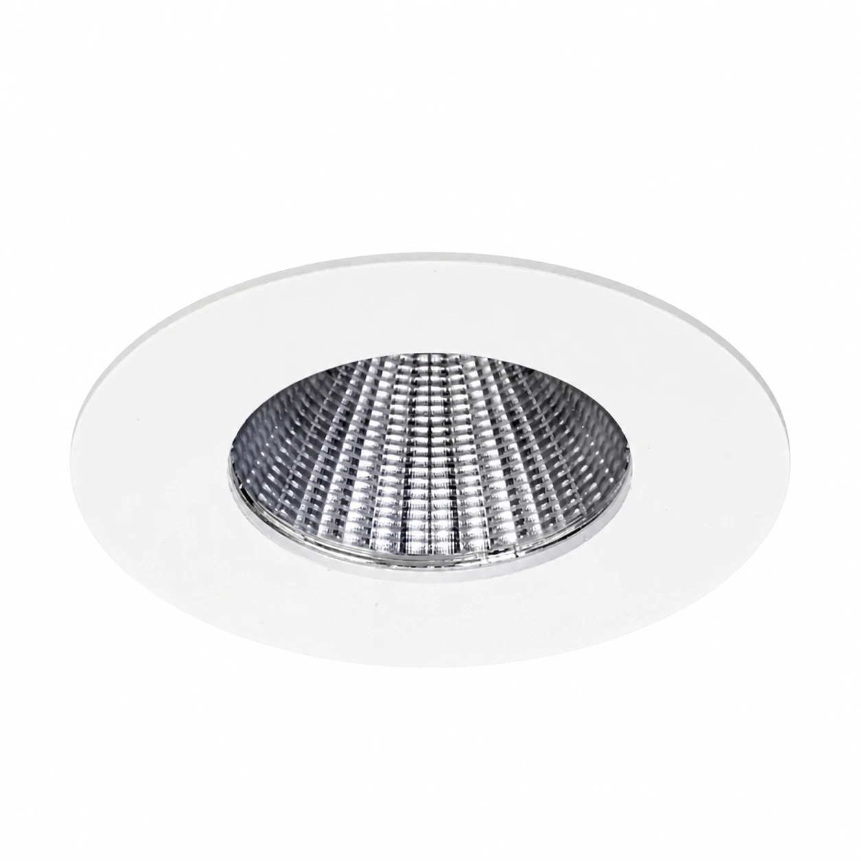 Glow miniature recessed LED downlight with white bezel on a clean background