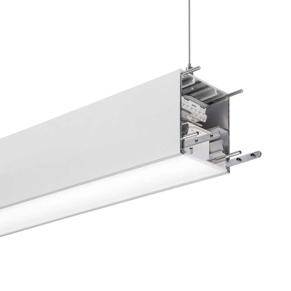 Lumenline blank connection section for continuous linear lighting on a clean white background