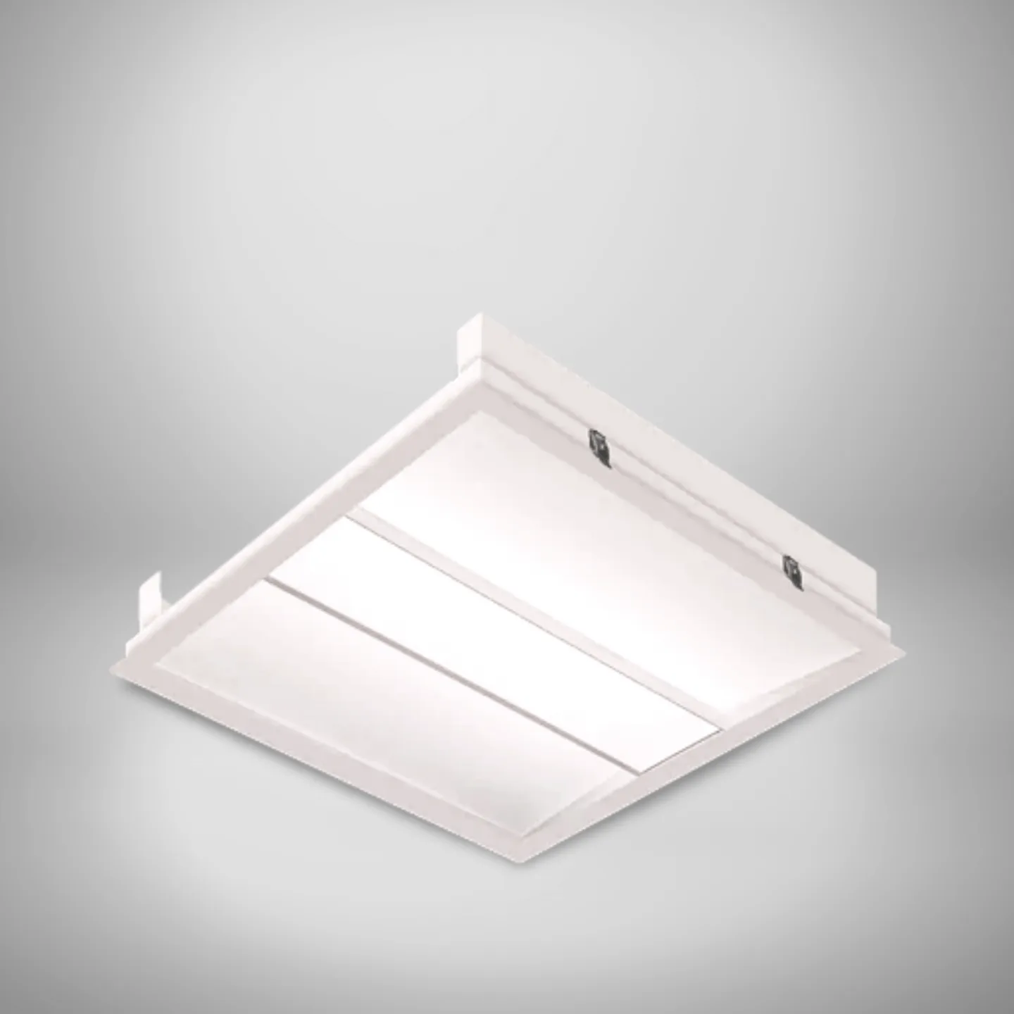 Luminate recessed 600 x 600 LED panel mounting detail view
