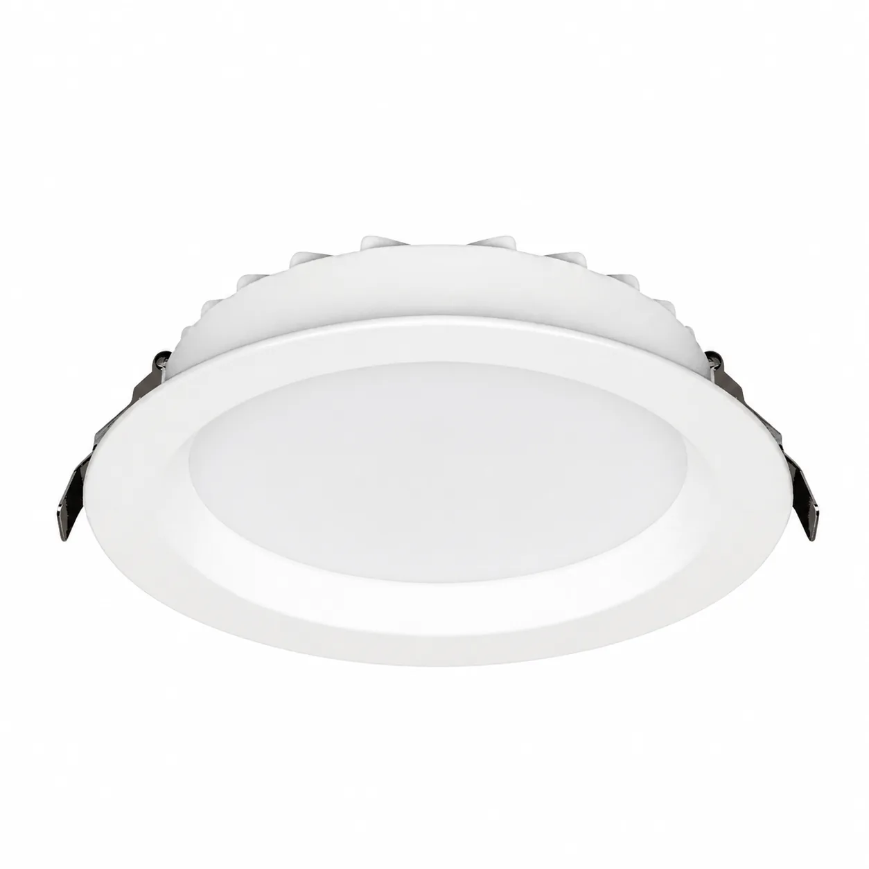 Trio colour switchable IP54 downlight on a clean white background