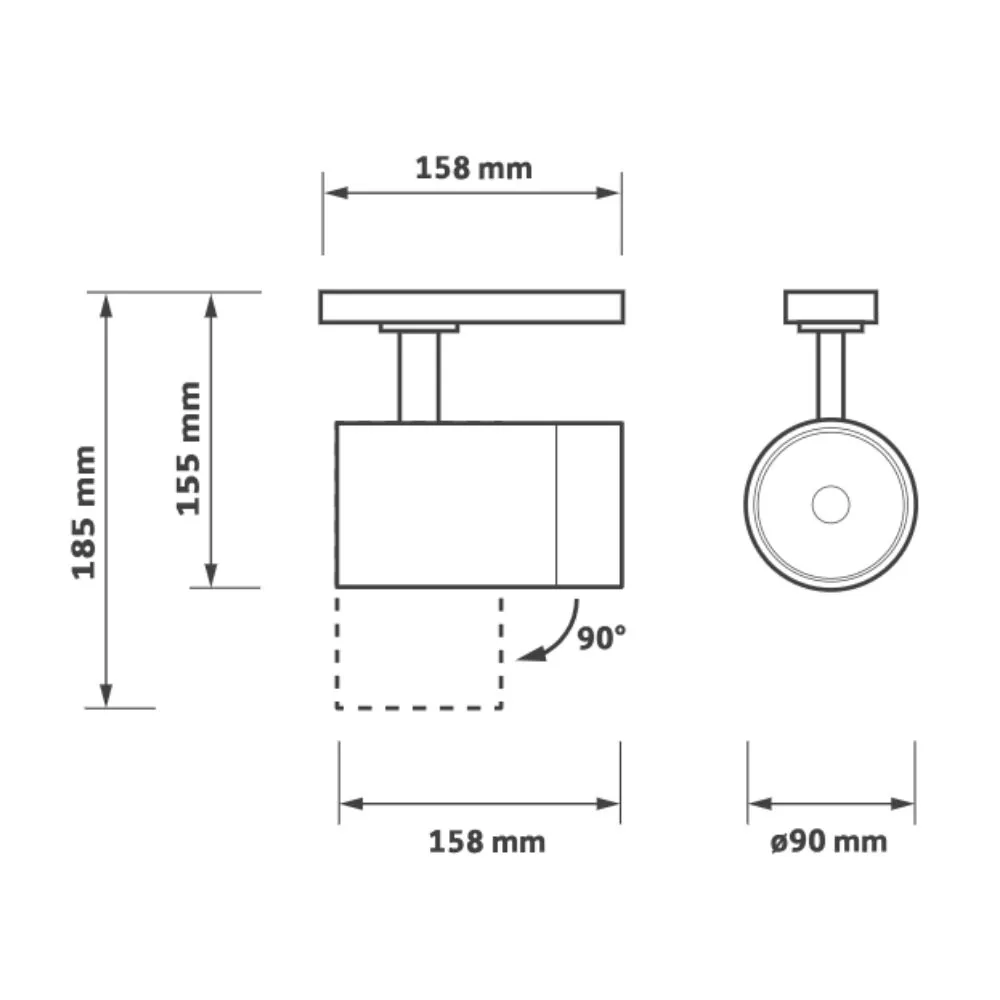 Vantage architectural LED track spotlight on a clean white background