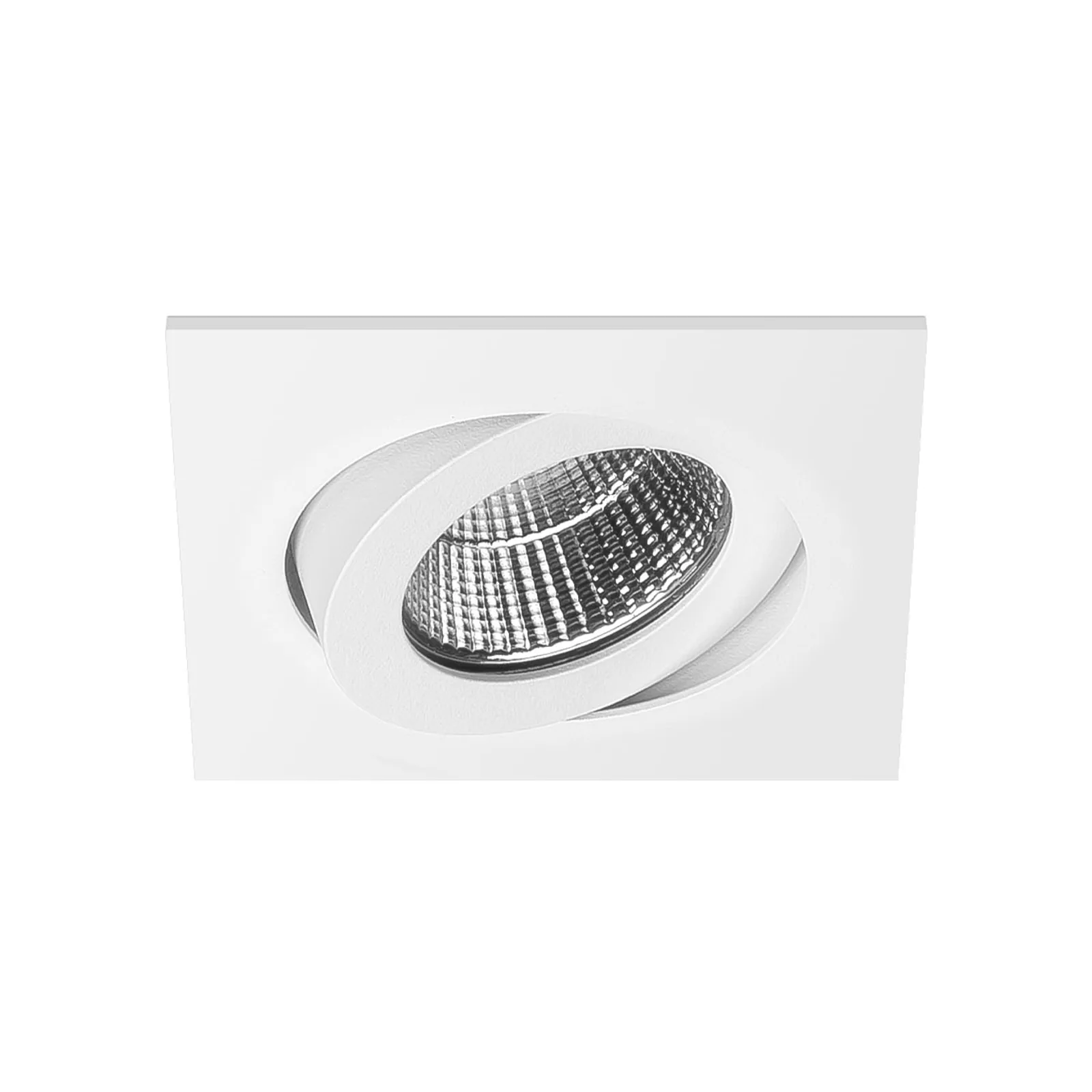 Quadra square adjustable LED downlight on a clean white background