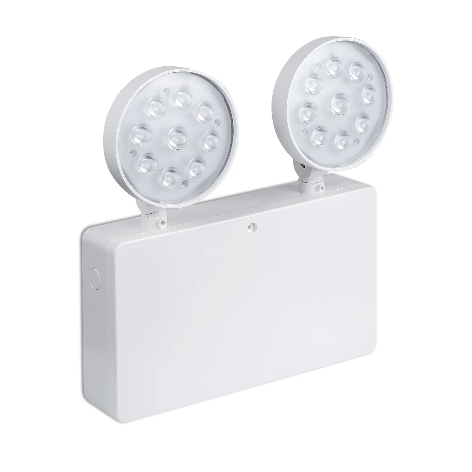 Twin Emergency Projector twin head emergency light on a clean white background