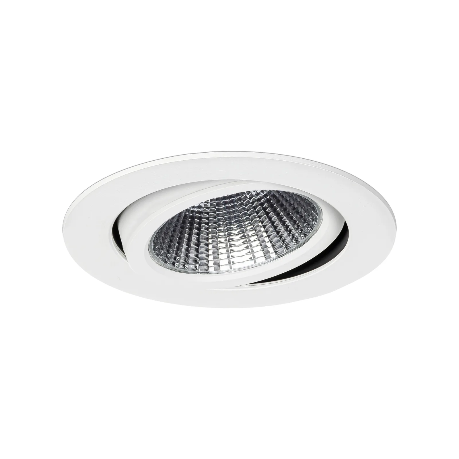 Twist adjustable gimbal LED downlight on a clean white background