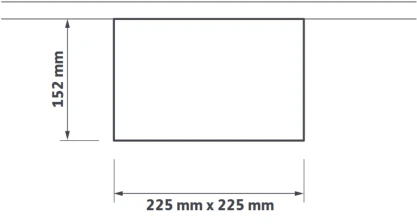 Align technical line drawing showing the 225 × 225 mm body and 152 mm height