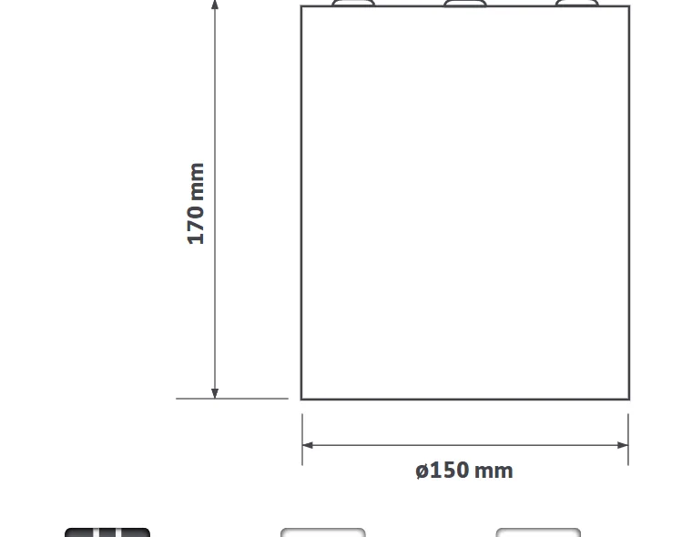 Lumen technical line drawing on a white background