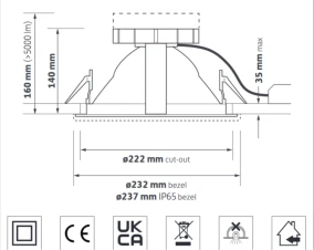 Napoleon technical drawing and dimensional reference