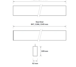 Radiance technical drawing and dimensional reference