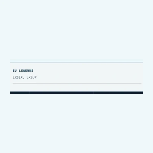 Suspended Exit Sign EU legend options from the product datasheet