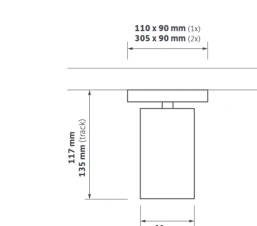 Versa Track technical drawing and dimensional reference