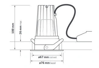 Vivid technical drawing and dimensional reference