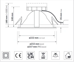Void technical drawing and dimensional reference