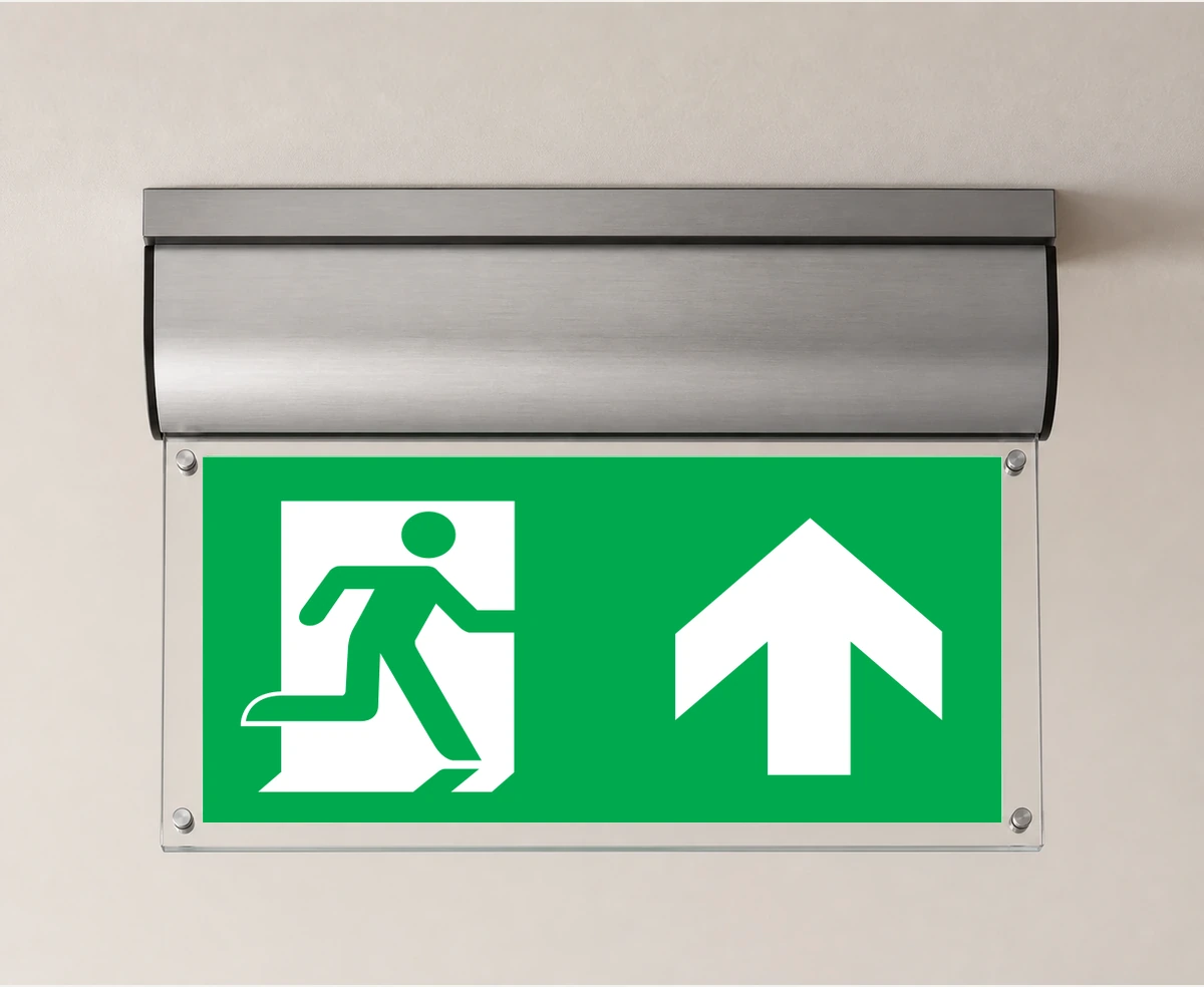 Ceiling-Mounted Exit Sign