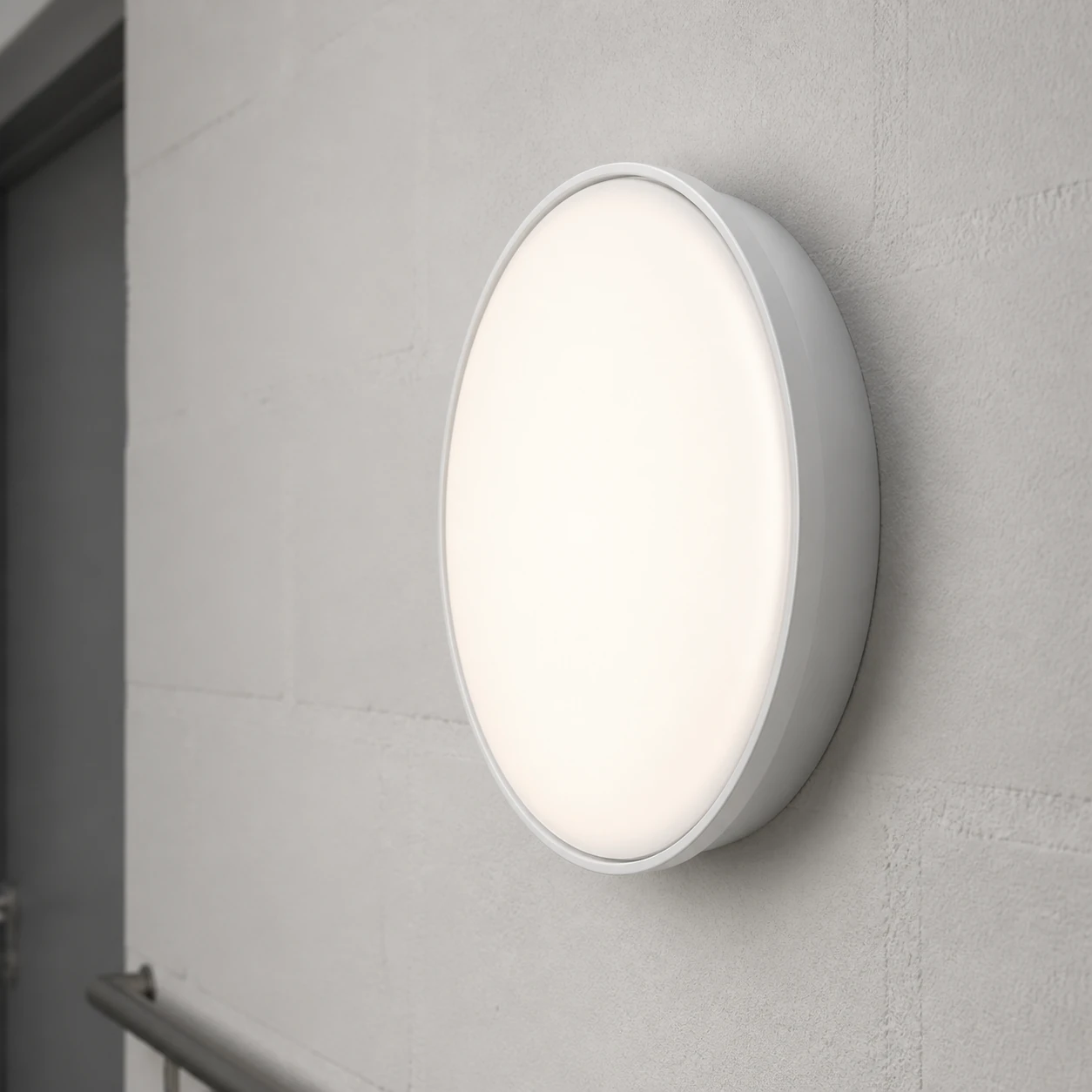 Sentinel circular bulkhead installed on a stairwell wall
