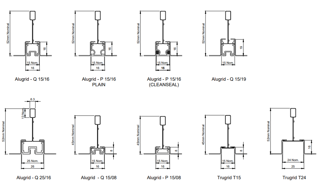 SAS ceiling types for lighting