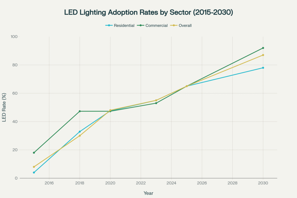 led lighting adoption rate by sector