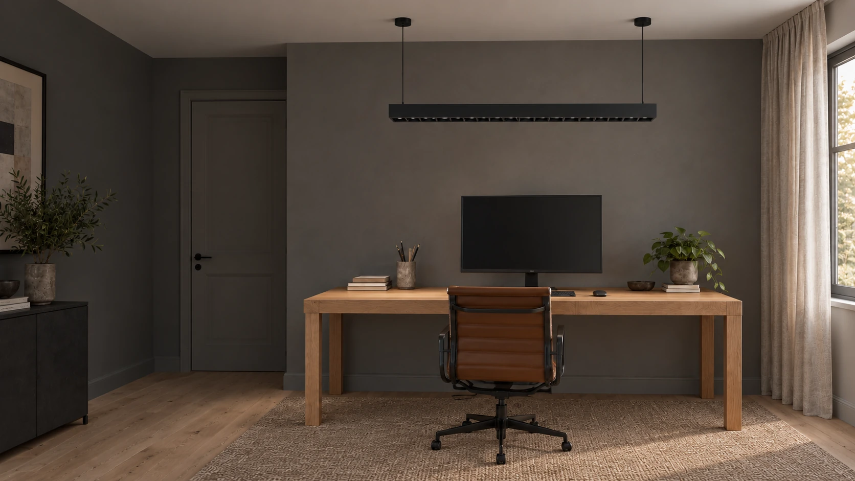 Visualisation of Luma suspended parallel to a home office desk